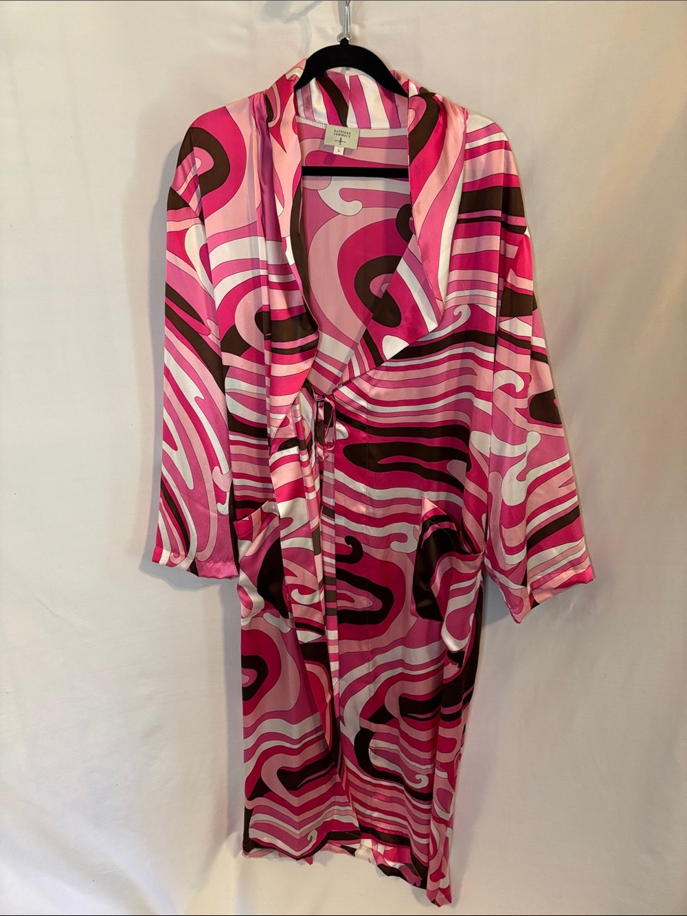 Kathleen Sommers Silk Robe Pink Size Large